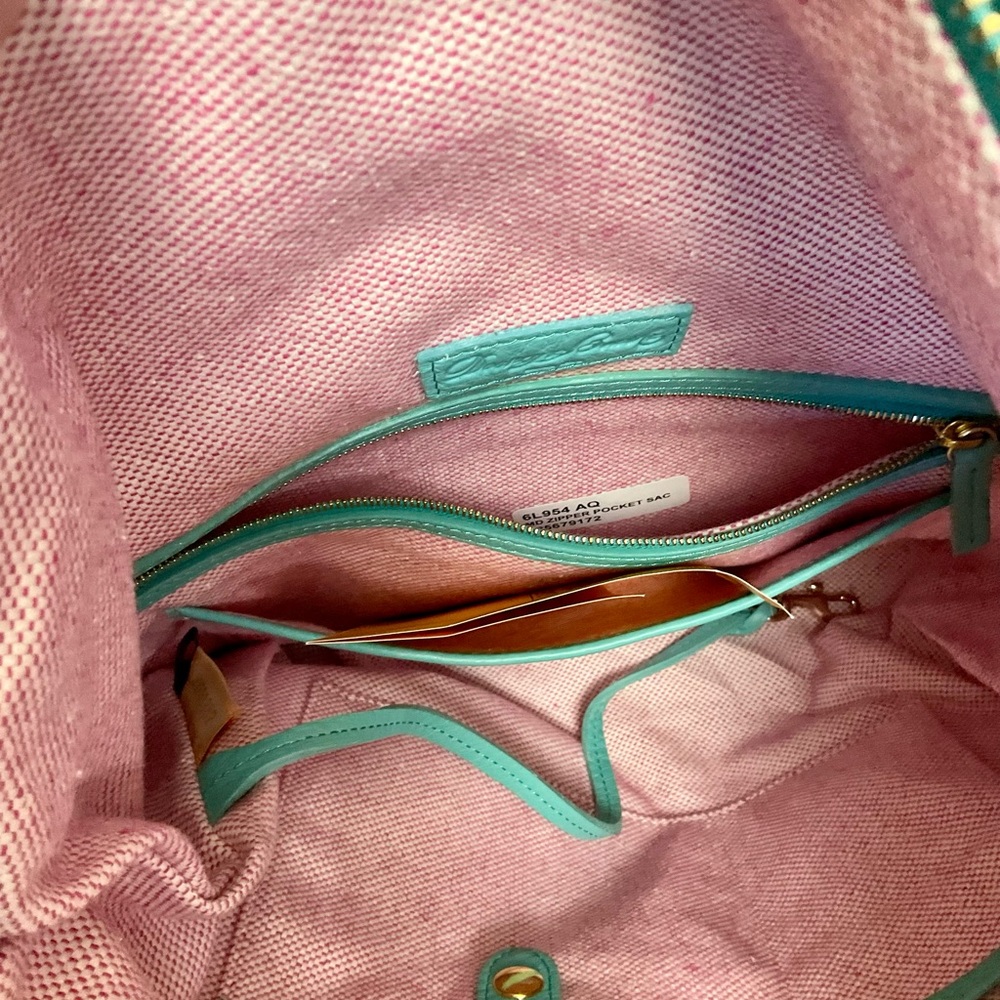 NWT DOONEY & BOURKE Aqua Dillen MD Zipper Pocket Slouch Bag. - Picture 12 of 16